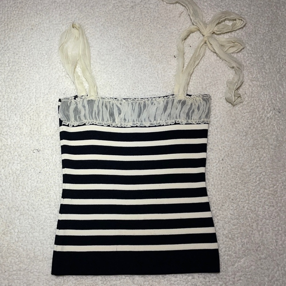 Shelly M. Couture striped tie strap top